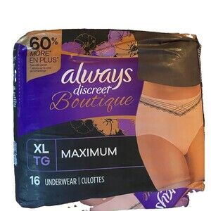 Packs Always Discreet Boutique Women's Underwear Size Extra Large Maximum 16 Ct